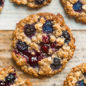 Read more about the article Haferflockenplätzchen mit Blaubeeren